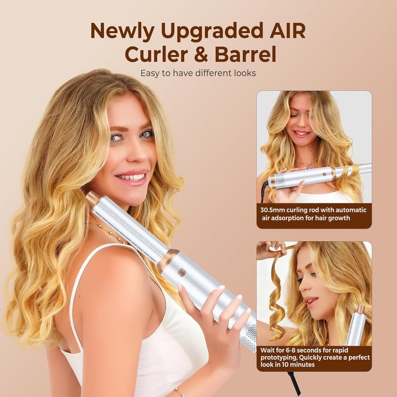 Yitrust 5 in 1 Blow Dryer Brush, Upgrade Hair Dryer Brush Air Curler Air Curling Wrap Styler, Detachable Hot Air Brush Negative Ion Curling Brush Iron, Hair Styling Tools for Drying Curling Straightening - Image 2